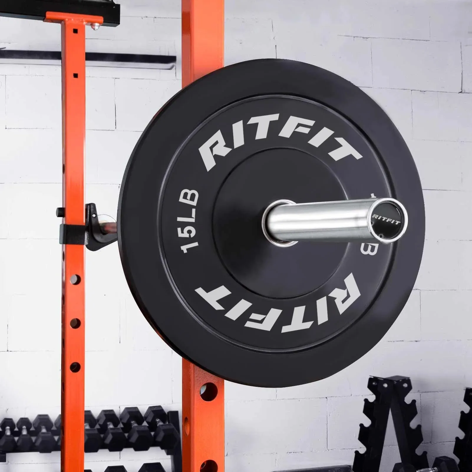 RitFit Bumper Plates Olympic Rubber Weight Plates, 2-inch