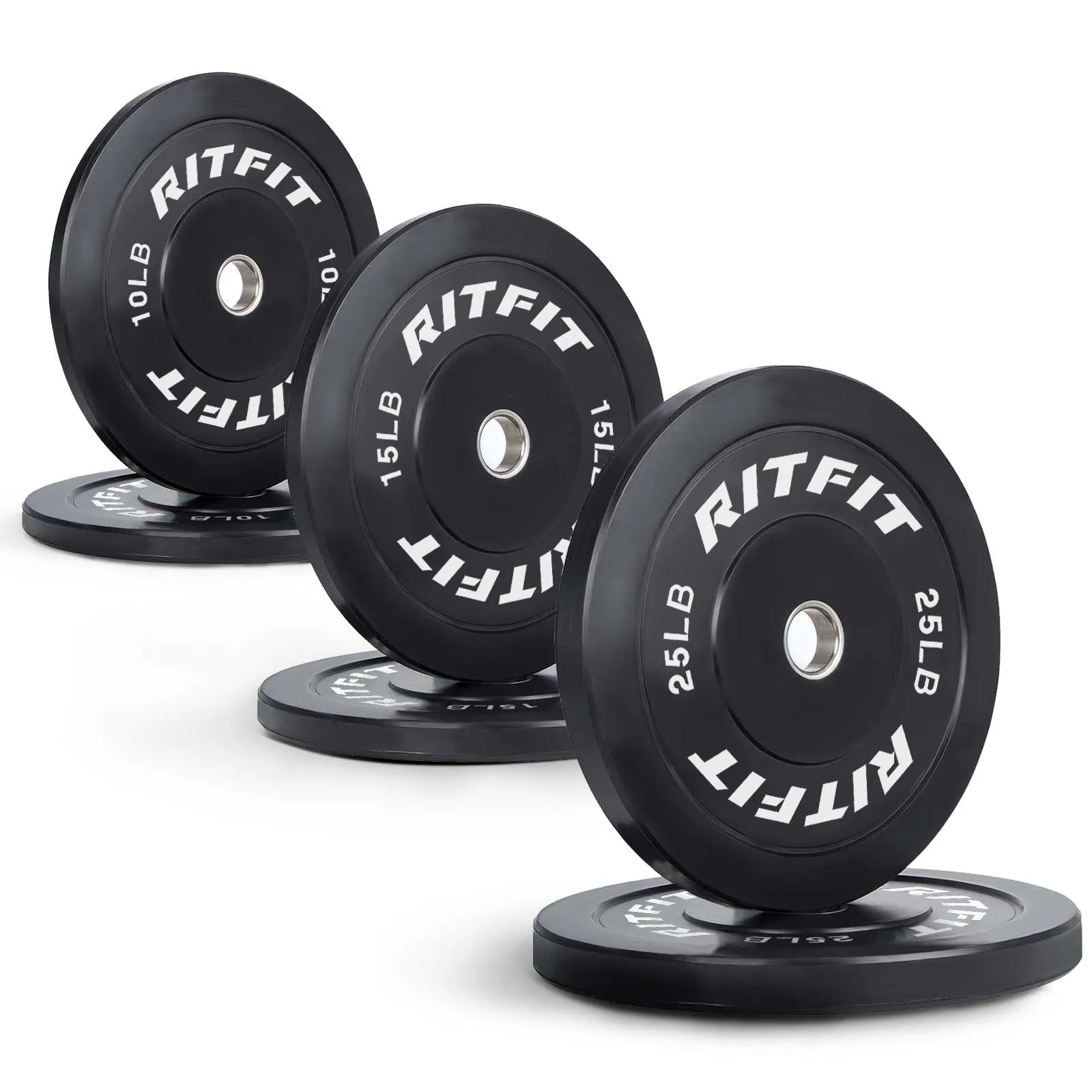 RitFit Bumper Plates Olympic Rubber Weight Plates, 2-inch