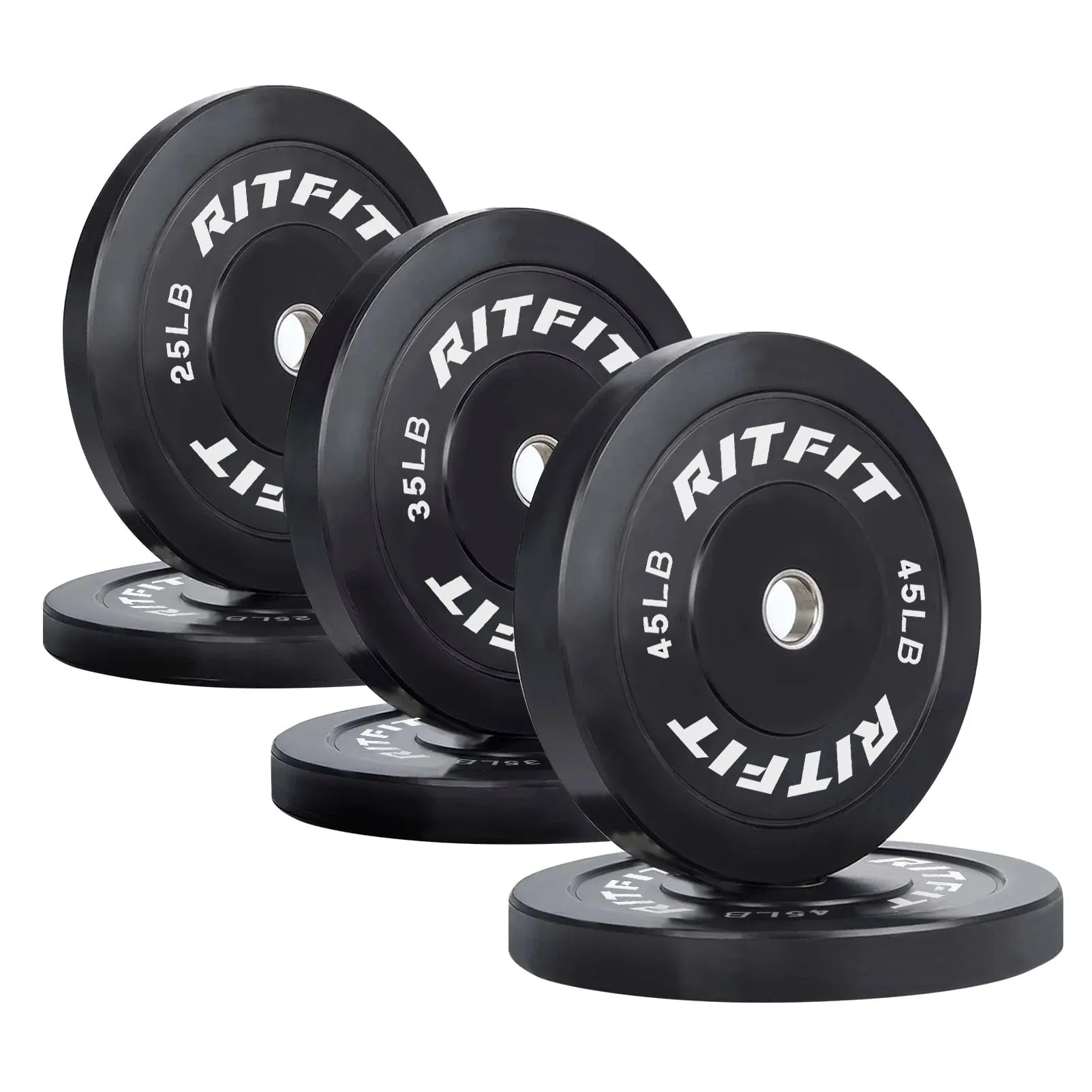 RitFit Bumper Plates Olympic Rubber Weight Plates, 2-inch