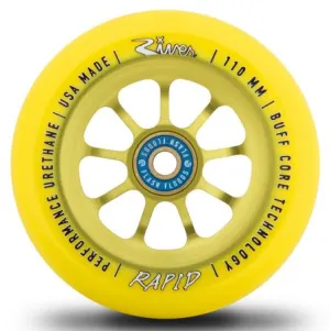 River "Sunrise" Rapids Scooter Wheels 110mm (Set of 2) Yellow/Yellow