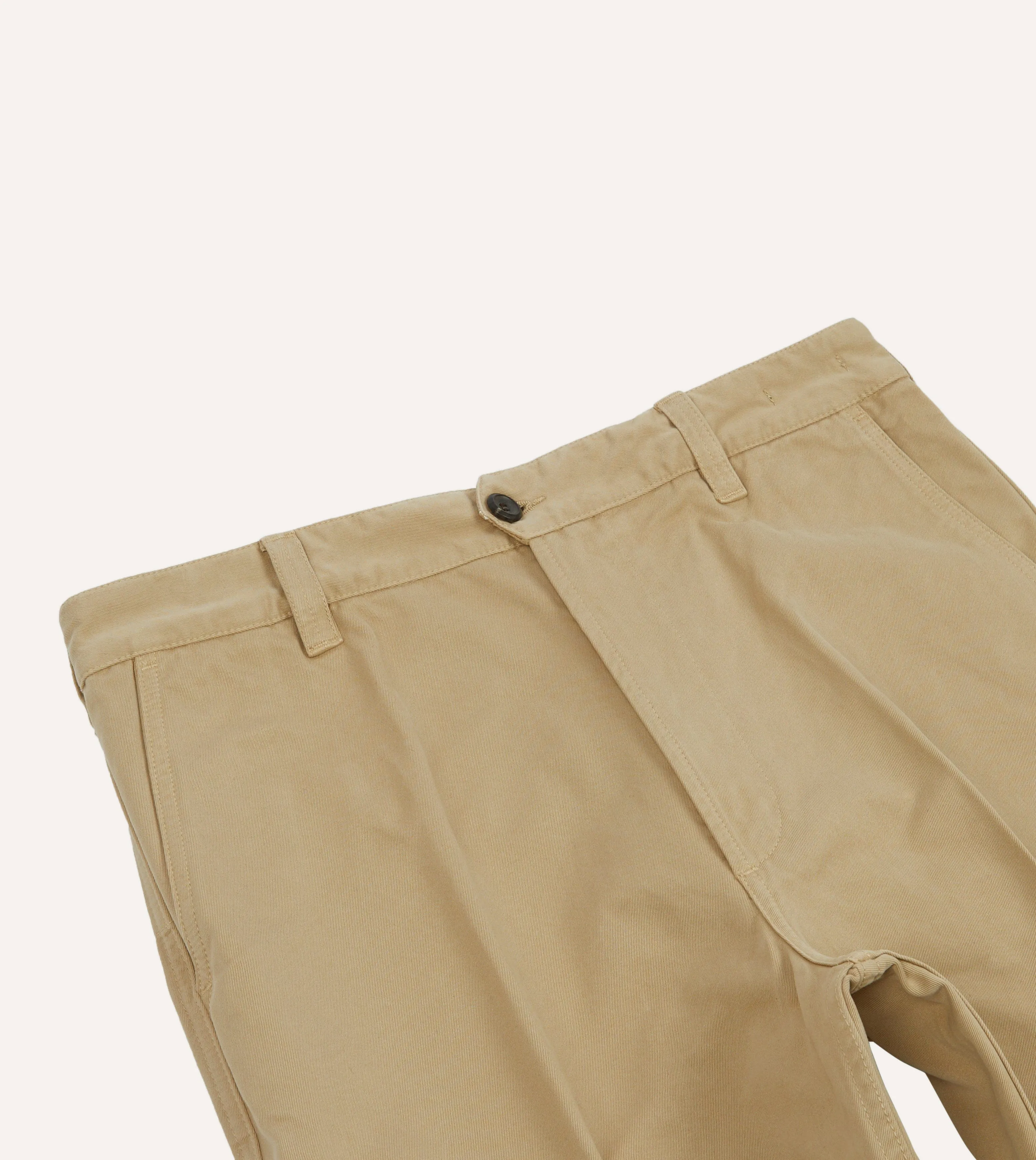 Sand Textured Cotton Flat Front Chino