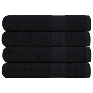 Sauna Towels 4 pcs Black 80x200 cm 360 gsm 100% Cotton