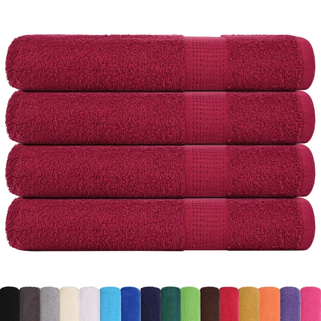 Sauna Towels 4 pcs Bordeaux 80x200 cm 360 gsm 100% Cotton