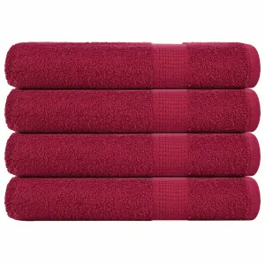 Sauna Towels 4 pcs Bordeaux 80x200 cm 360 gsm 100% Cotton