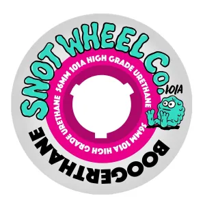 Snot Wheel Co 56mm 101A Team Skateboard Wheels - White/Pink Core