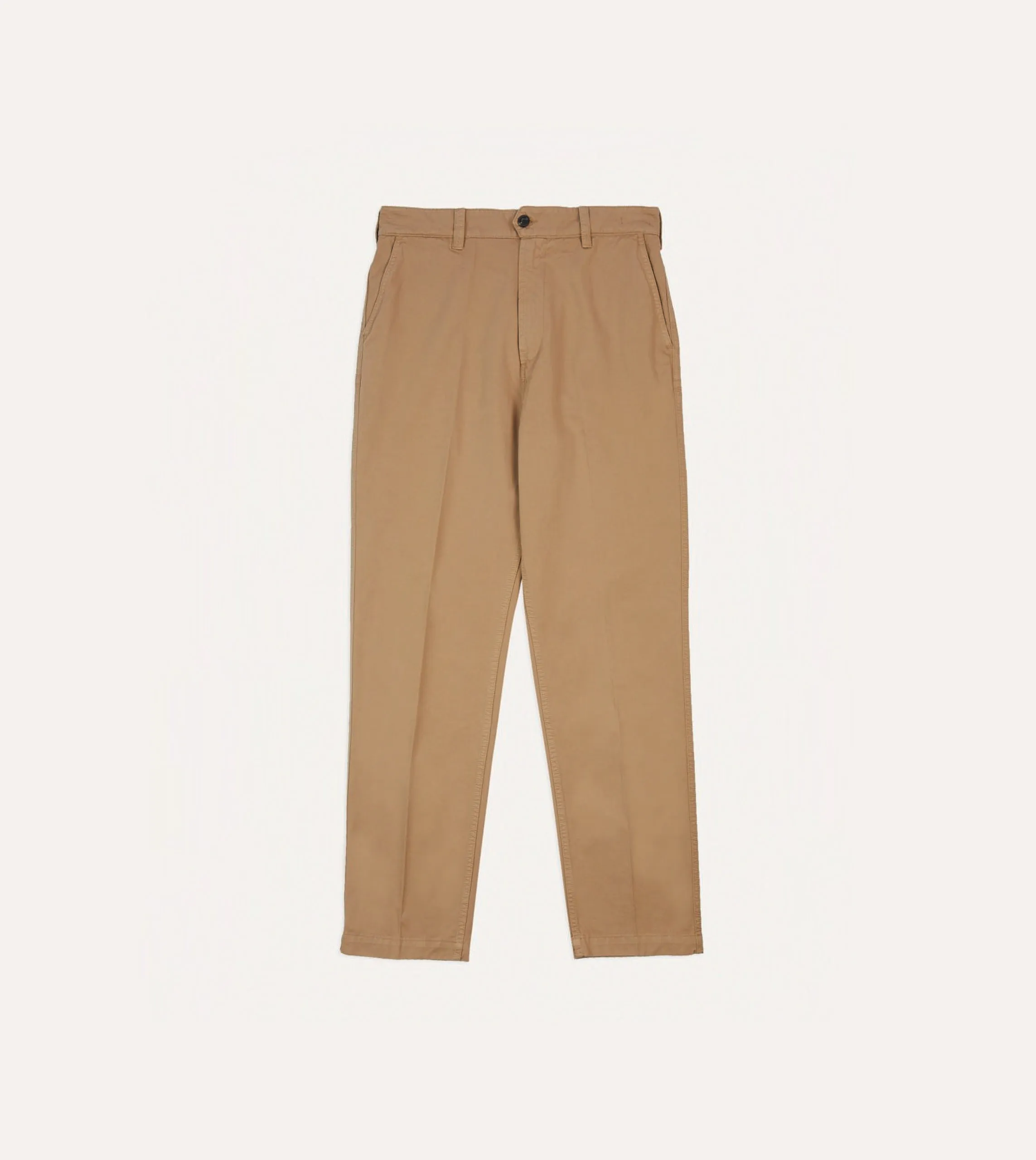 Tobacco Cotton Flat Front Chino