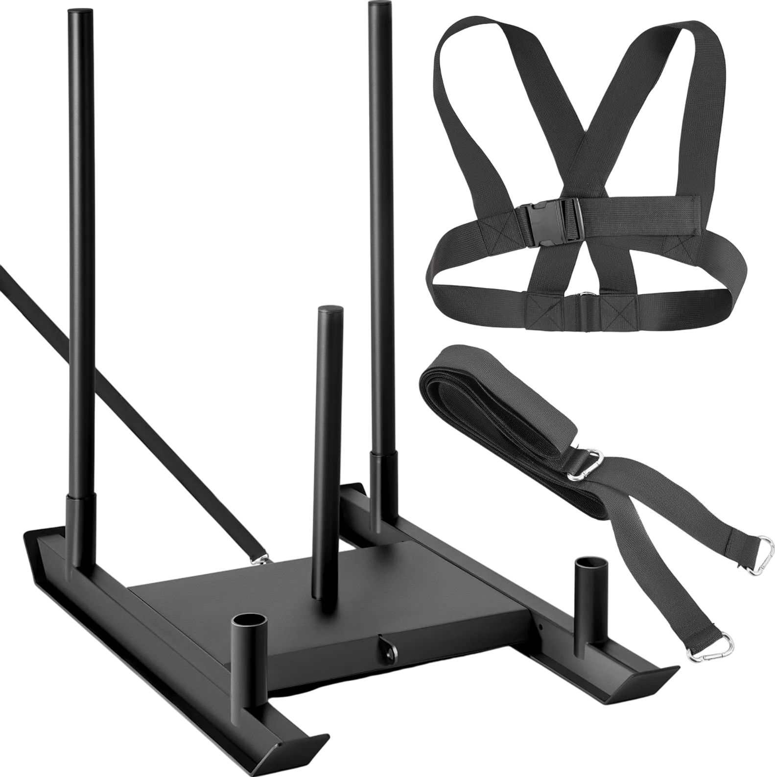 Vevor Weight Sled System 500 Lbs Capacity for Push Pull Drag Training with Standard and 2" Plates New