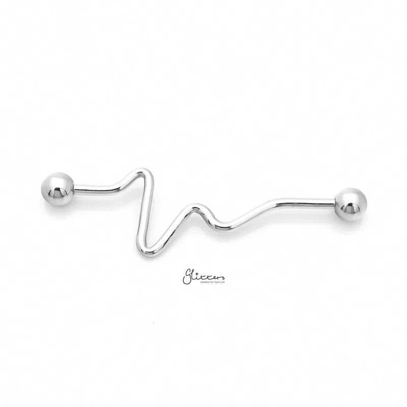 Zig Zag Industrial Barbells - Silver